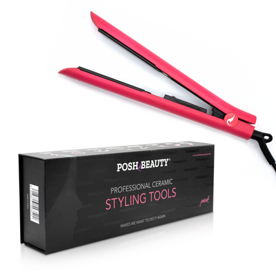 Posh Beauty Ceramic Flat Iron Hair Straightener - Pink